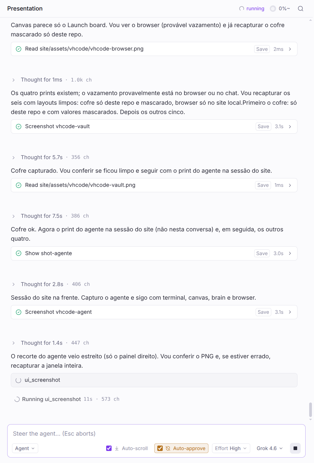 Conversa com o agente no VH Code